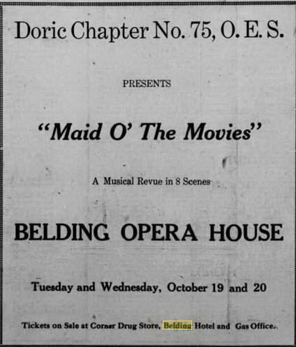 Belding Opera House - 06 Oct 1920